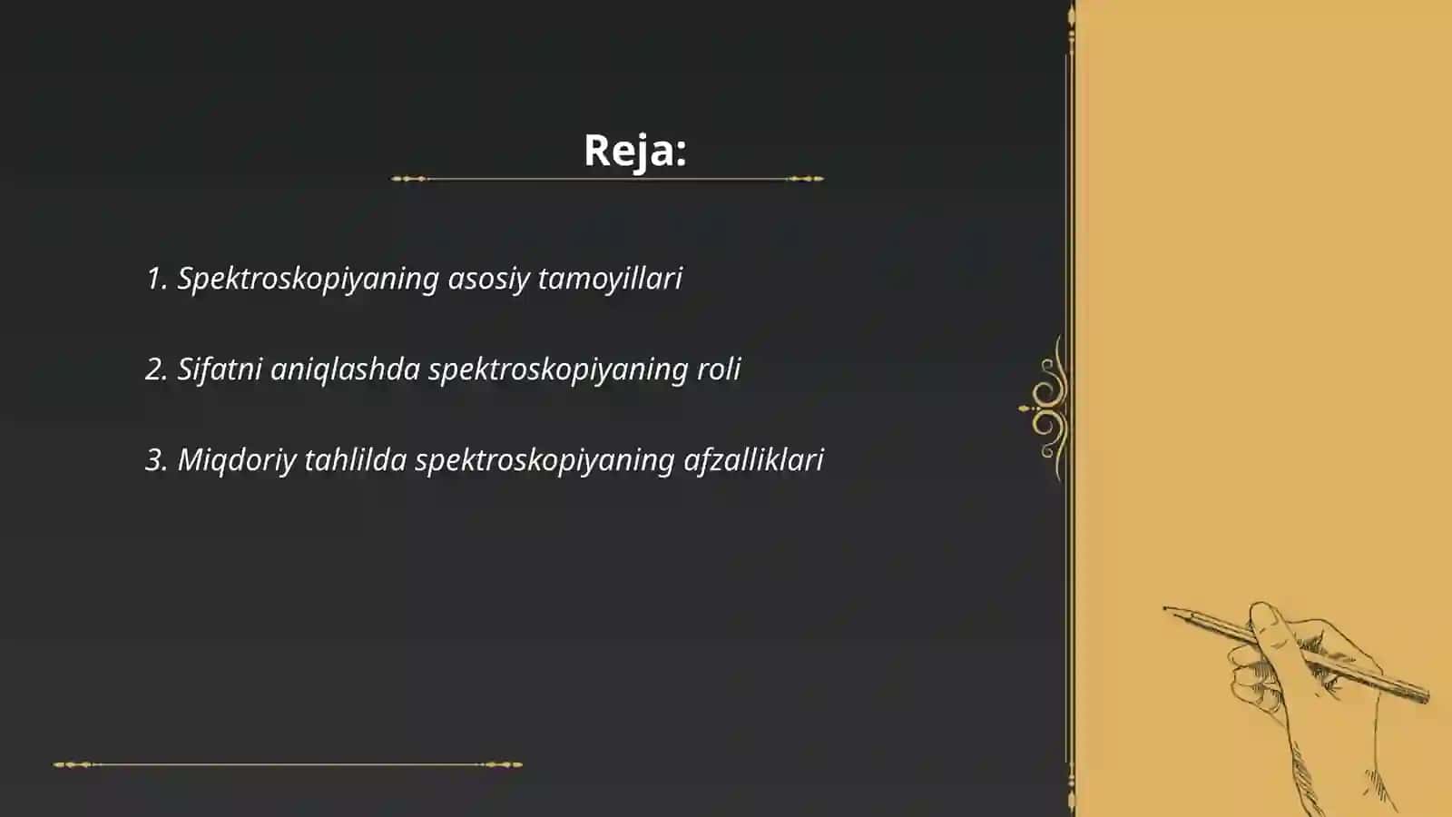 Spektroskopiyaning asosiy tamoyillari 2