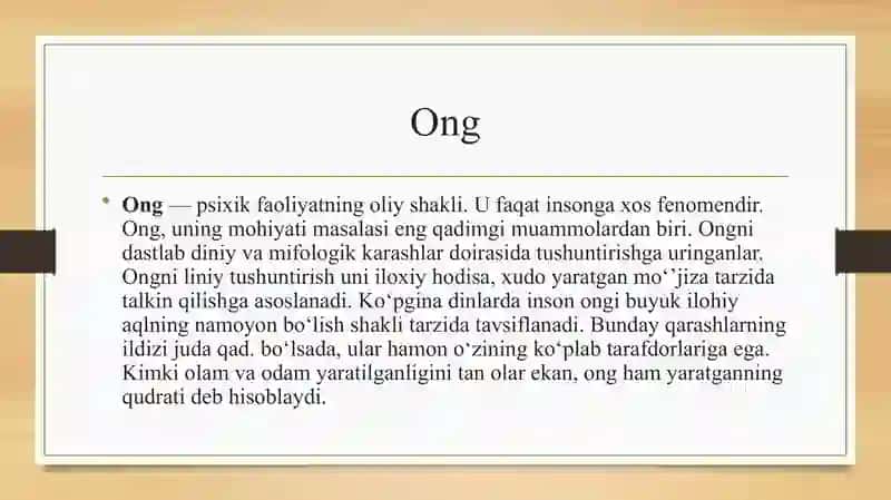 Ong va ong osti kontsepsiyalari 2