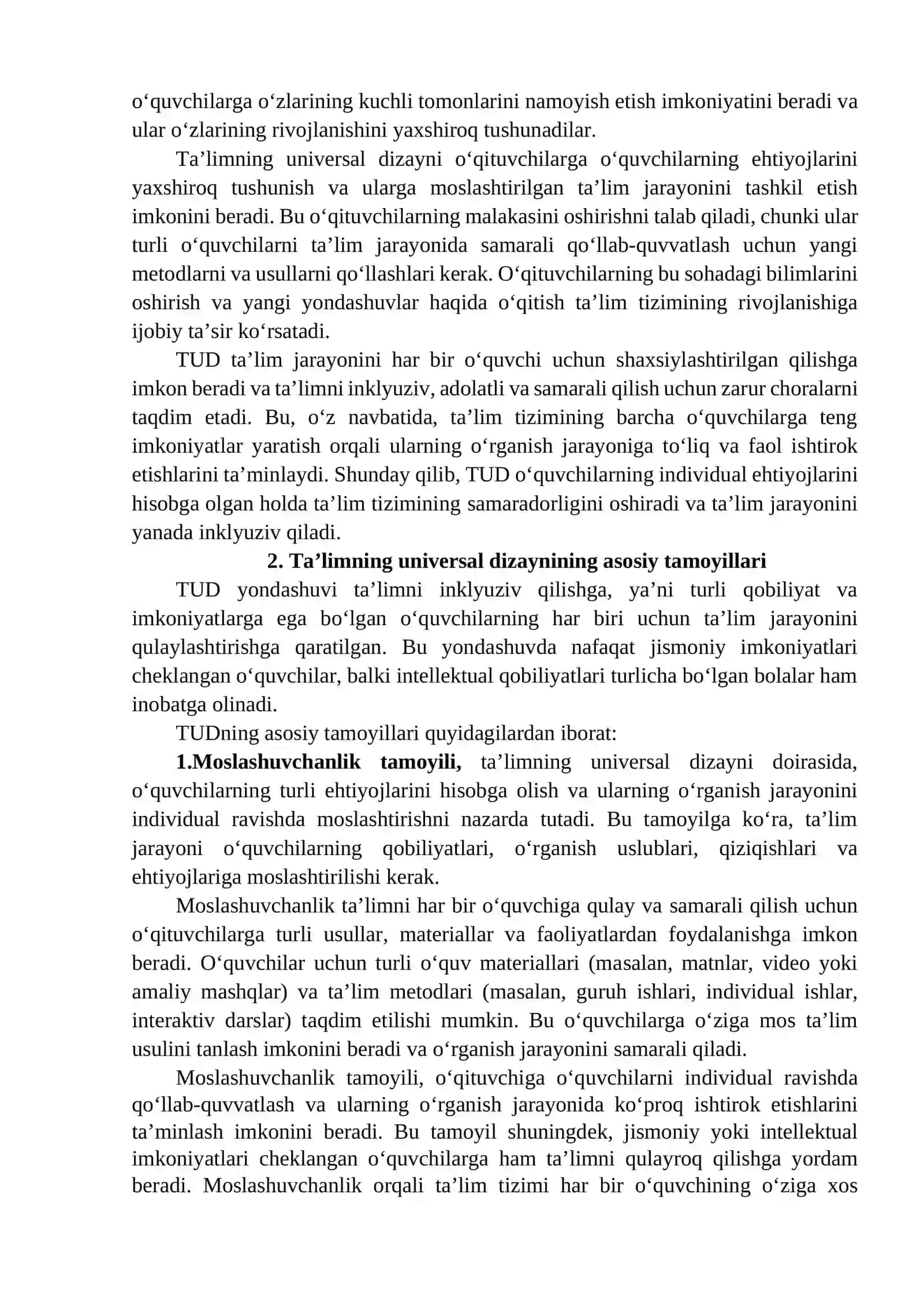 Ta’limning universal dizayni va individual ta’limiy reja. 2