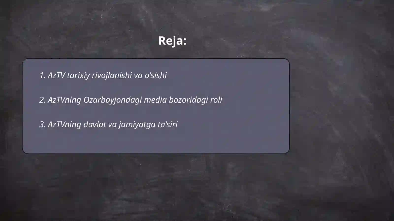 Ozarbayjon respublikasida AzTV faoliyati 2