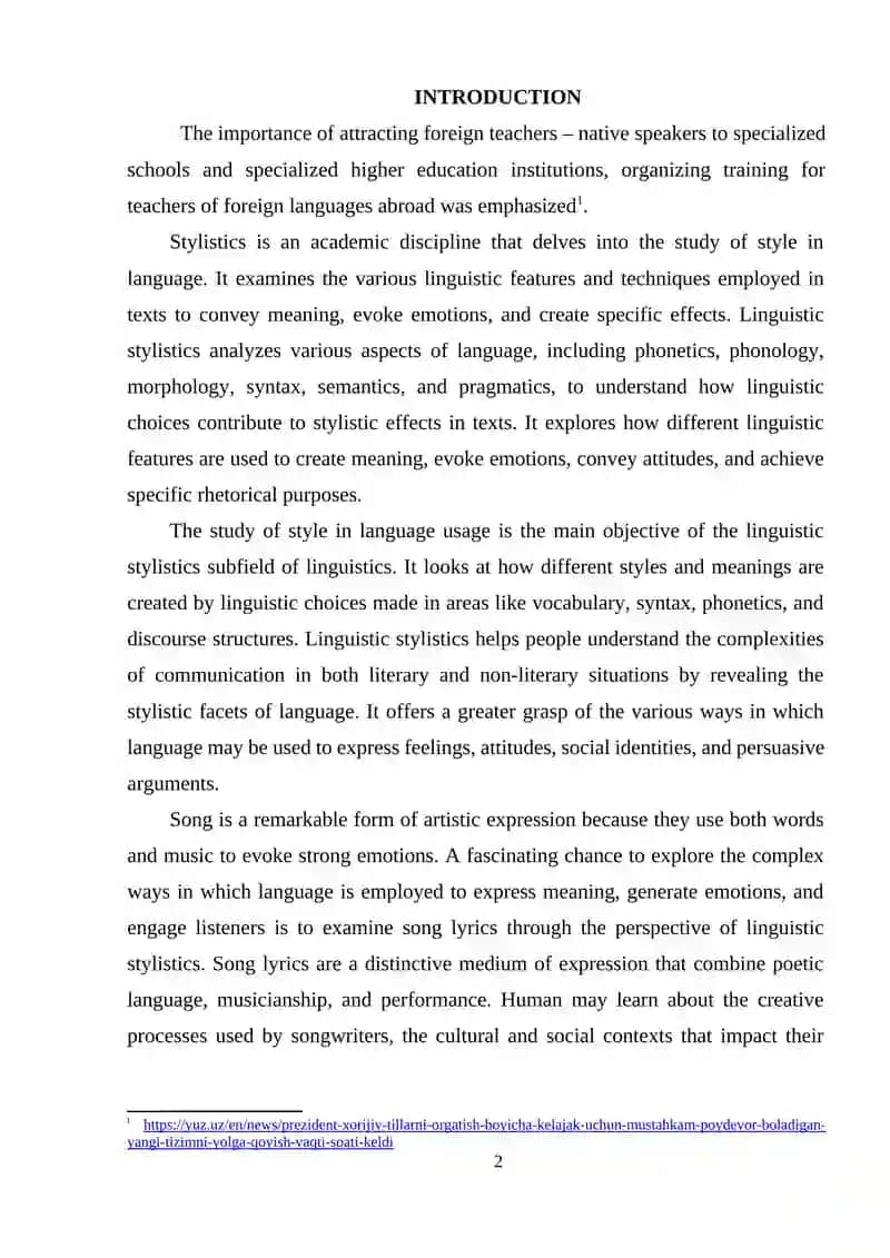 THE USE OF STYLISTIC METHODS IN THE ARTISTIC TEXT 2