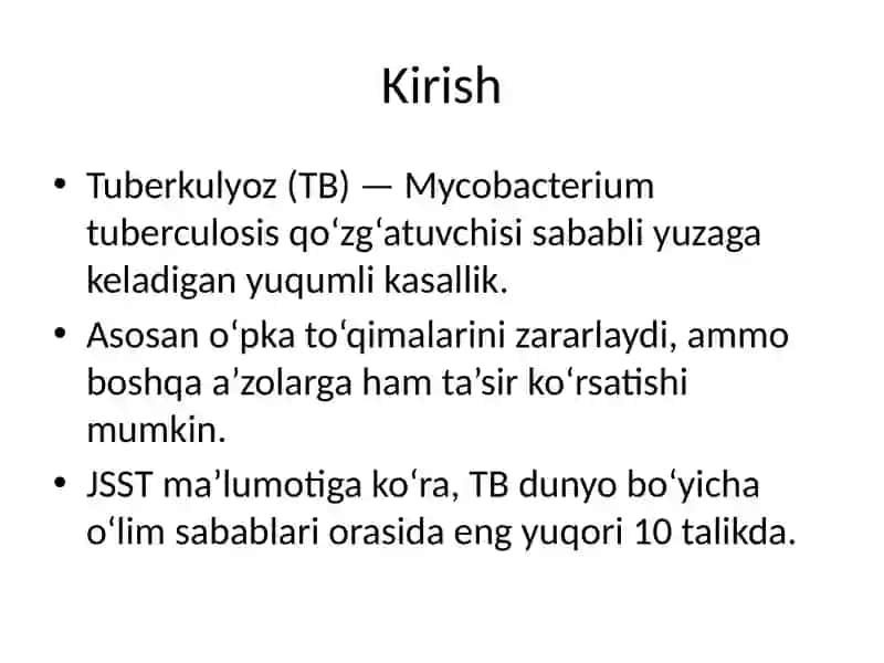 Tuberkulyozga qarshi kurashishning milliy dasturi 2