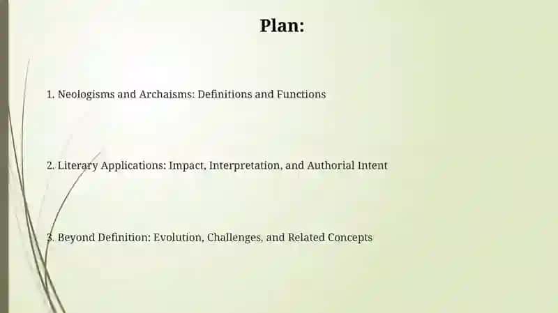 Special Literary vocabulary NeologismsArchaims 2