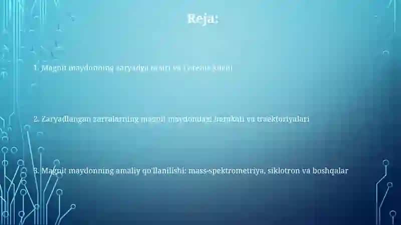 Magnit maydonning zaryadga ta'siri 2