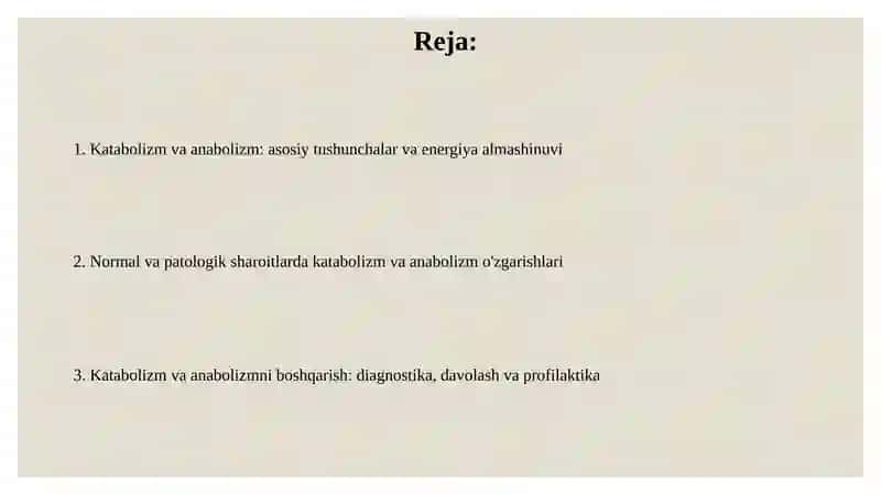 Katabolizm va anabolizm 2
