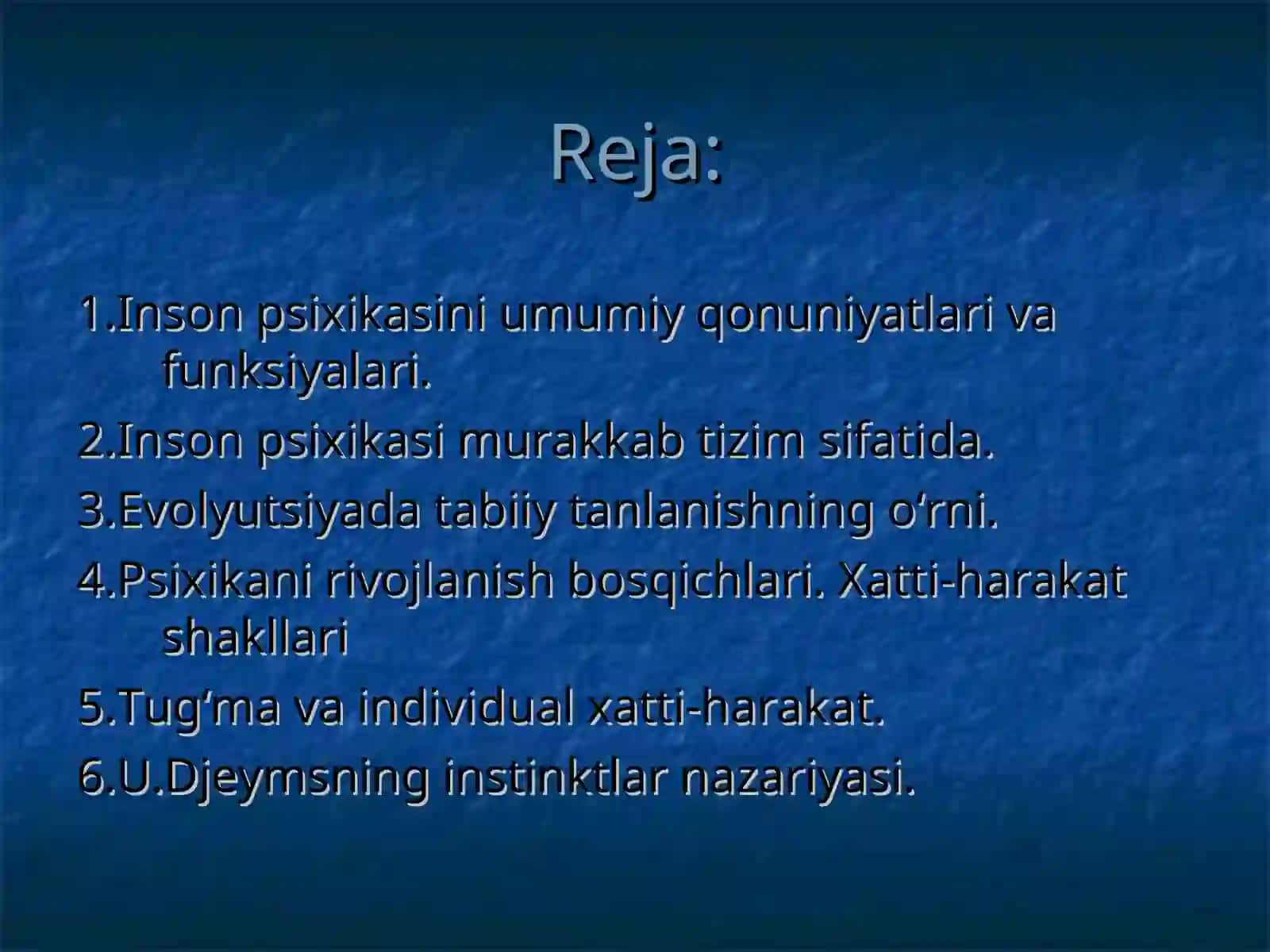 PSIXIKANING EVOLYUTSIYASI VA VUJUDGA KELISHI 2