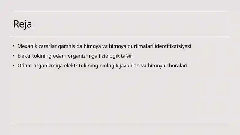Mexanik zararlar va himoya qurilmalari identifikatsiyasi 2