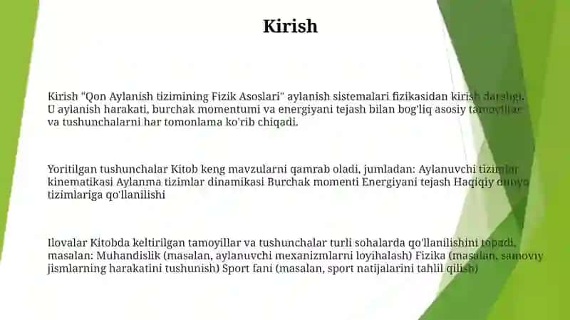 Qon Aylanish Sistemasining Fizik Asoslari 2