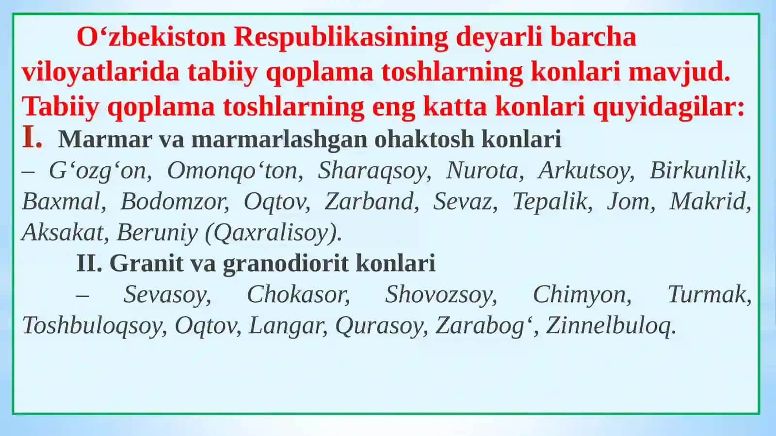Marmar va granit tosh konlari 2