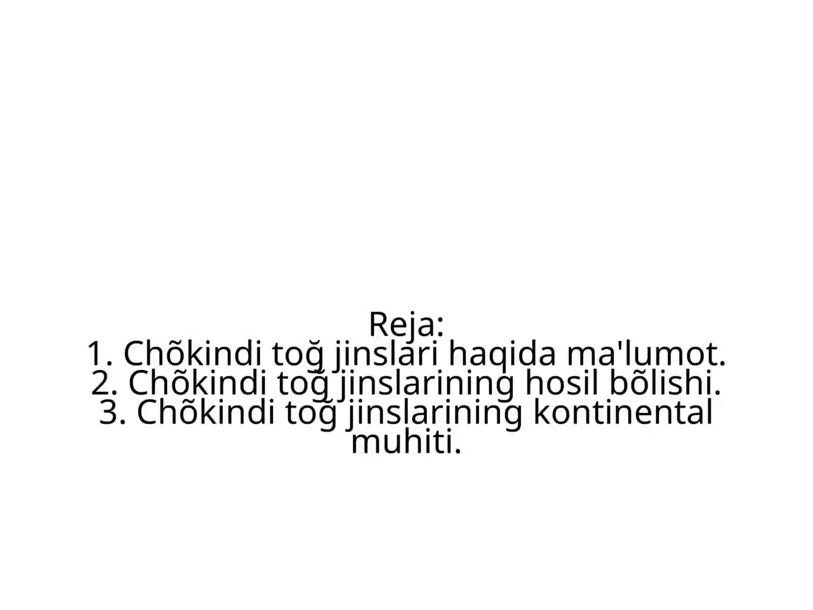 Chõkindi toğ jinslarining tasnifi 2