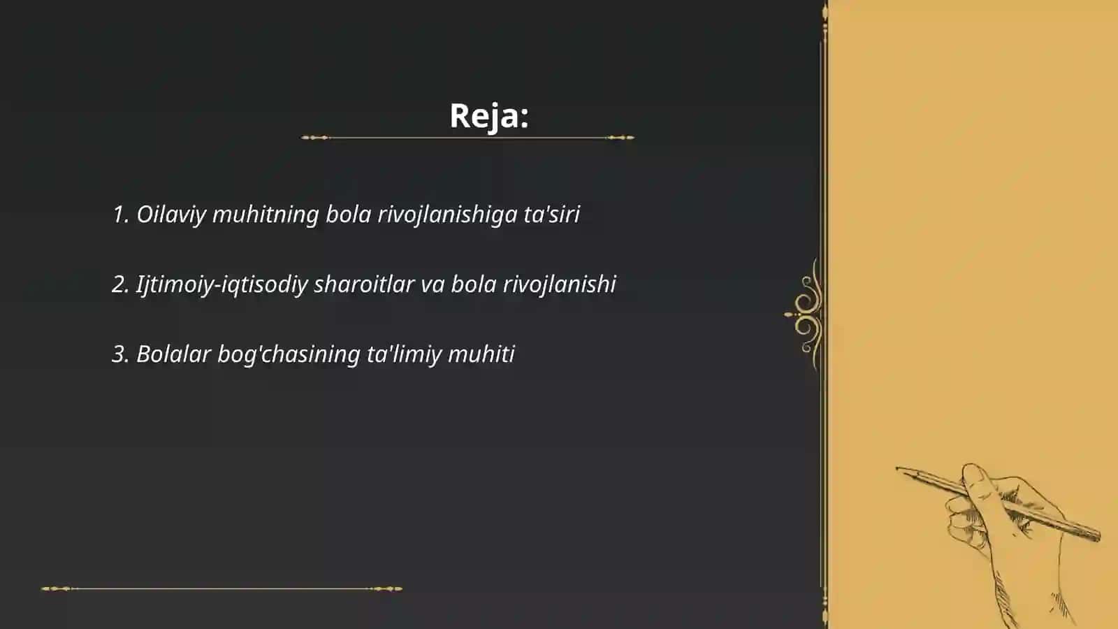 Bola rivojlanishida muhitning ta'siri 2