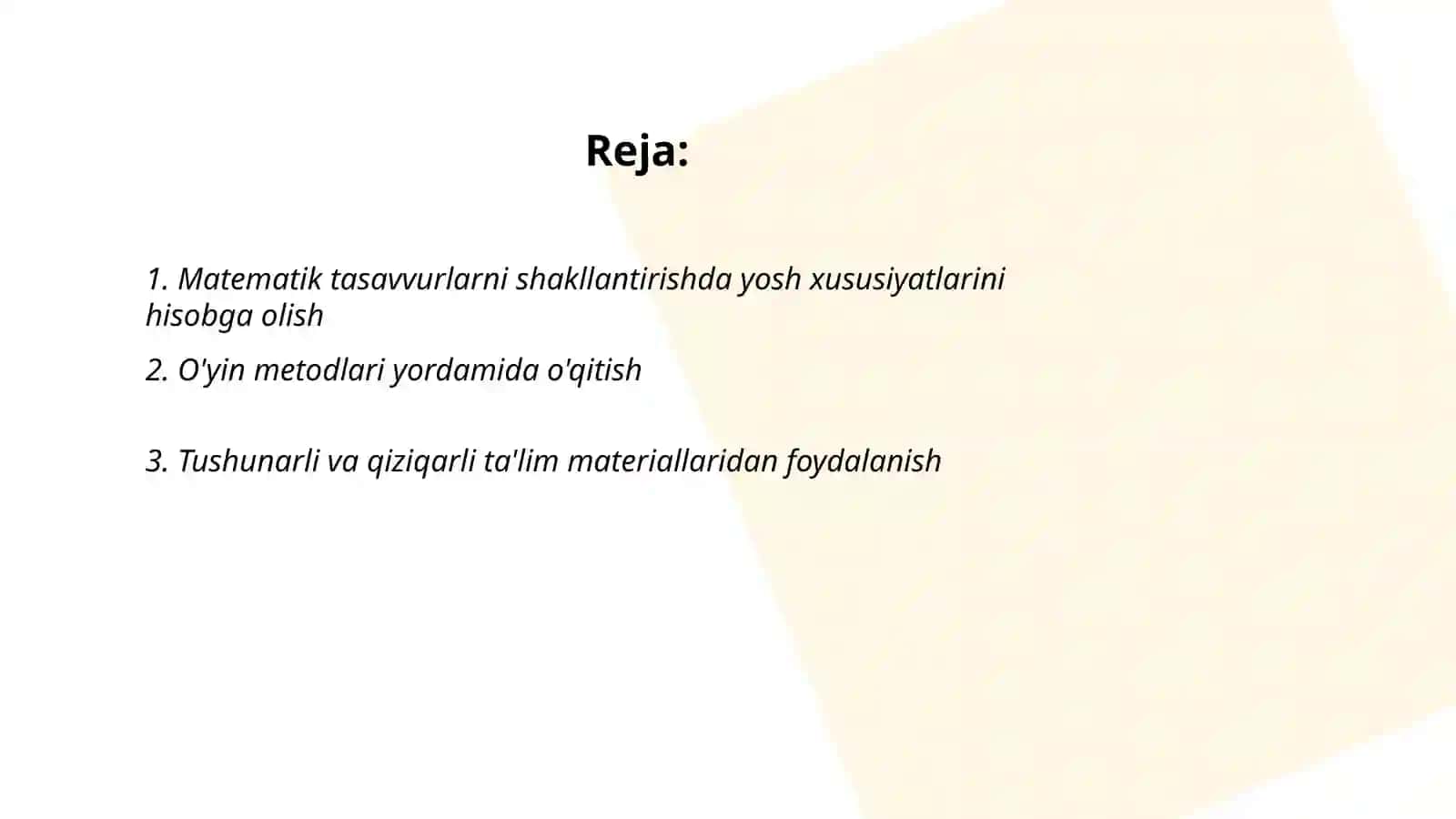 Elementar matematik tasavvurlarni shakillantirish metodikasi 2