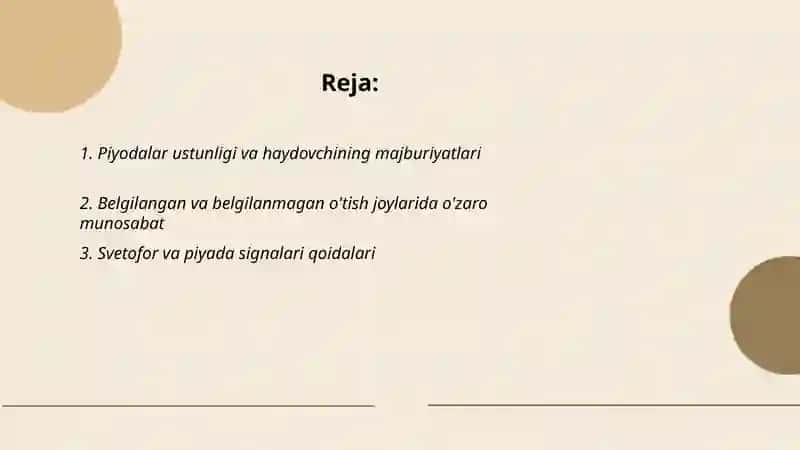 Piyoda haydovchi o'zaro munosabati 2