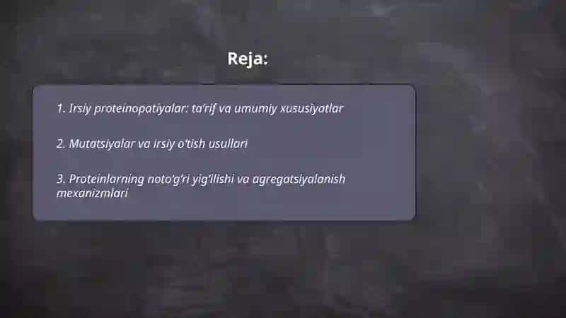 Irsiy proteinopatiyalar 2