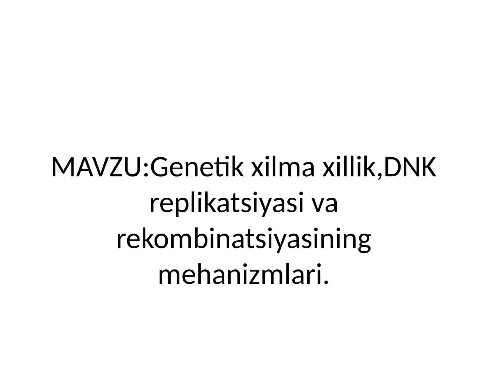 Genetik xilma-xillik 2