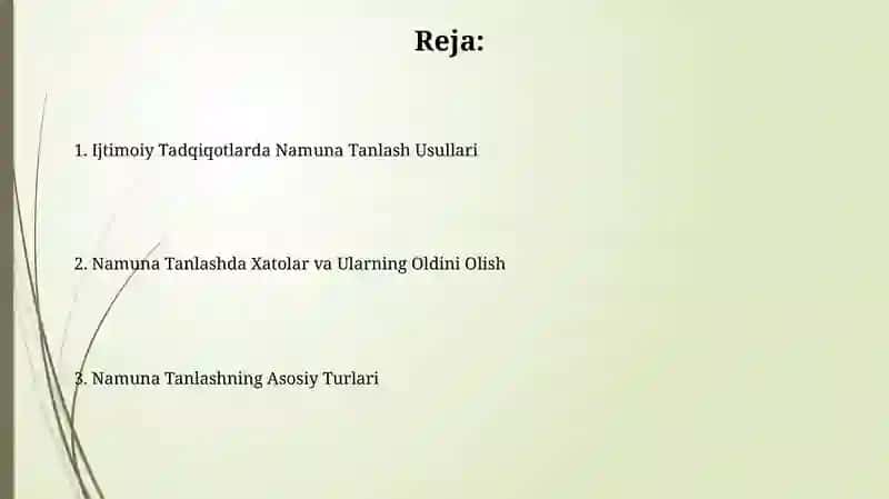 Ijtimoiy tadqiqot tanlash metodi 2