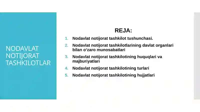 NODAVLAT NOTIJORAT TASHKILOTLAR 2