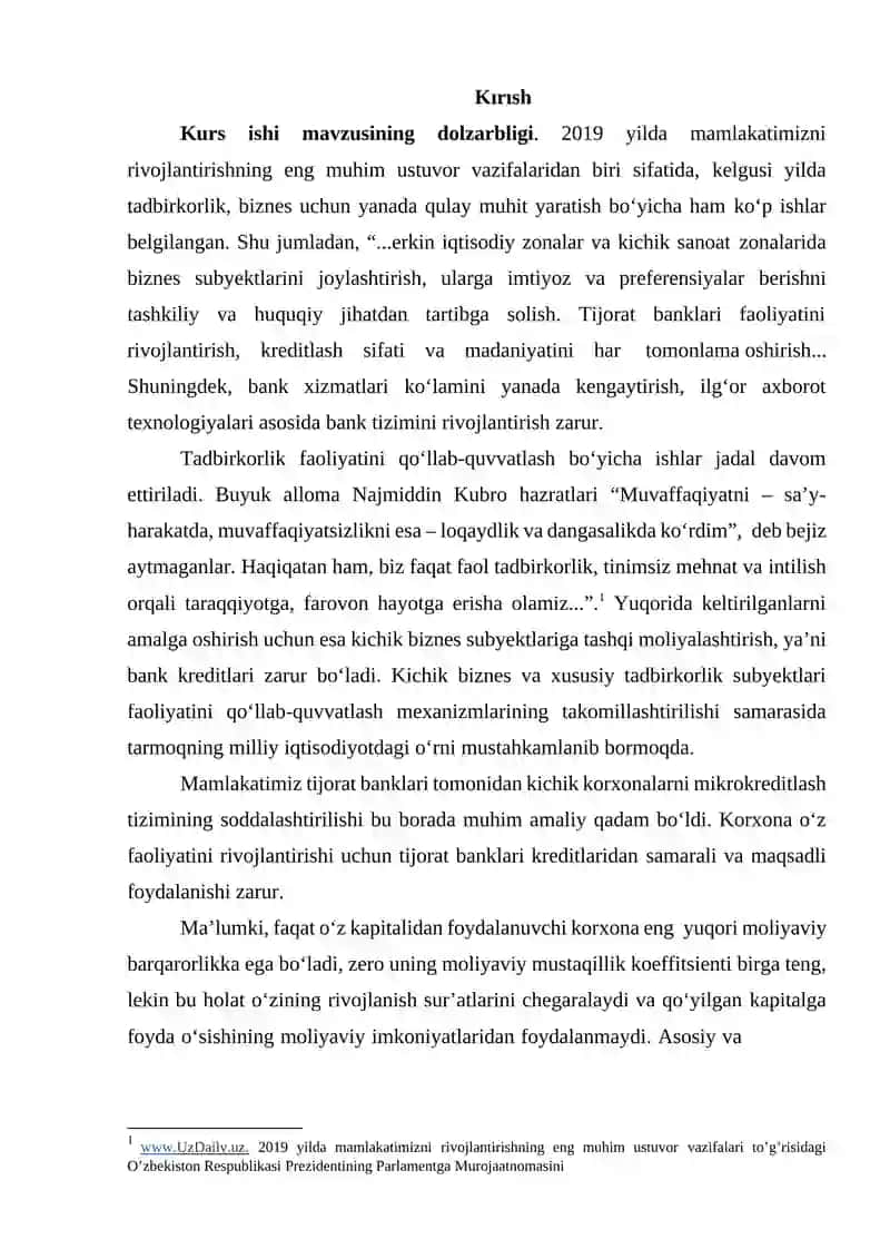 Kurs ishi mavzusining dolzarbligi 2