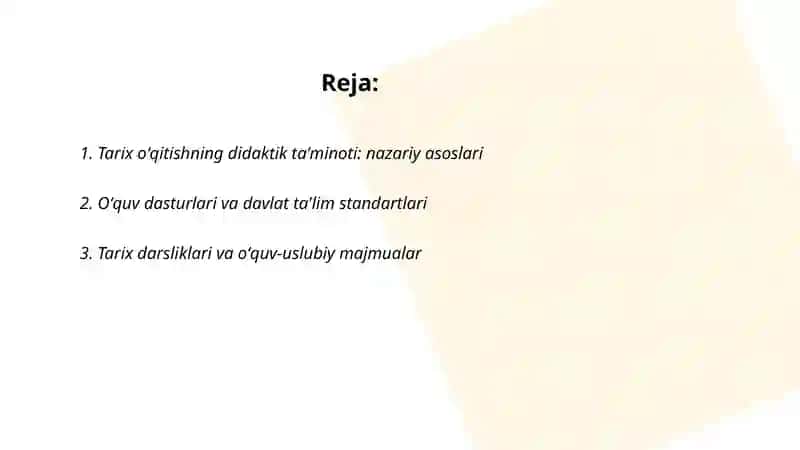 Tarix oʻqitishning didaktik ta'minoti 2