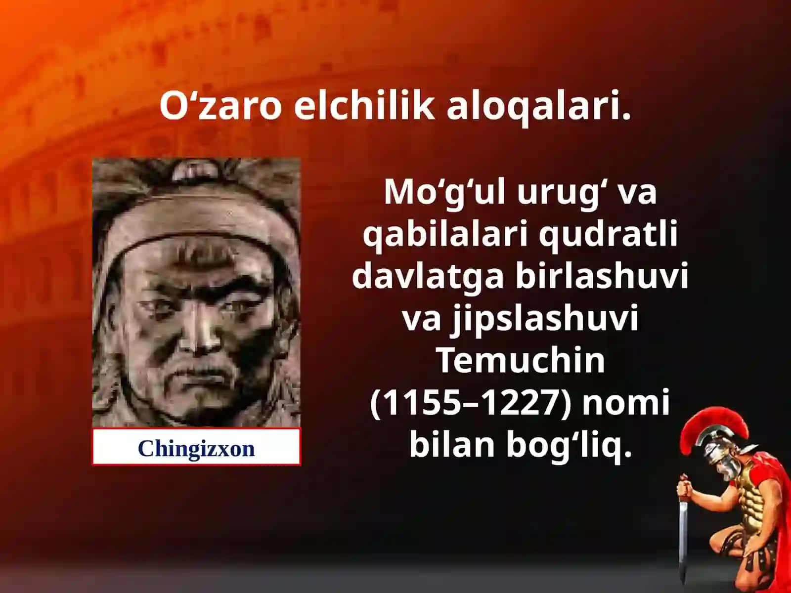 7-sinf O'zbekiston tarixi dars ishlanma. Xorazmshoh va Chingizxon munosabatlari 2