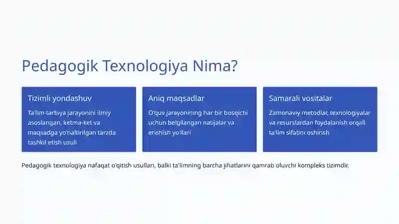 Pedagogik Texnologiya Tushunchasi 2