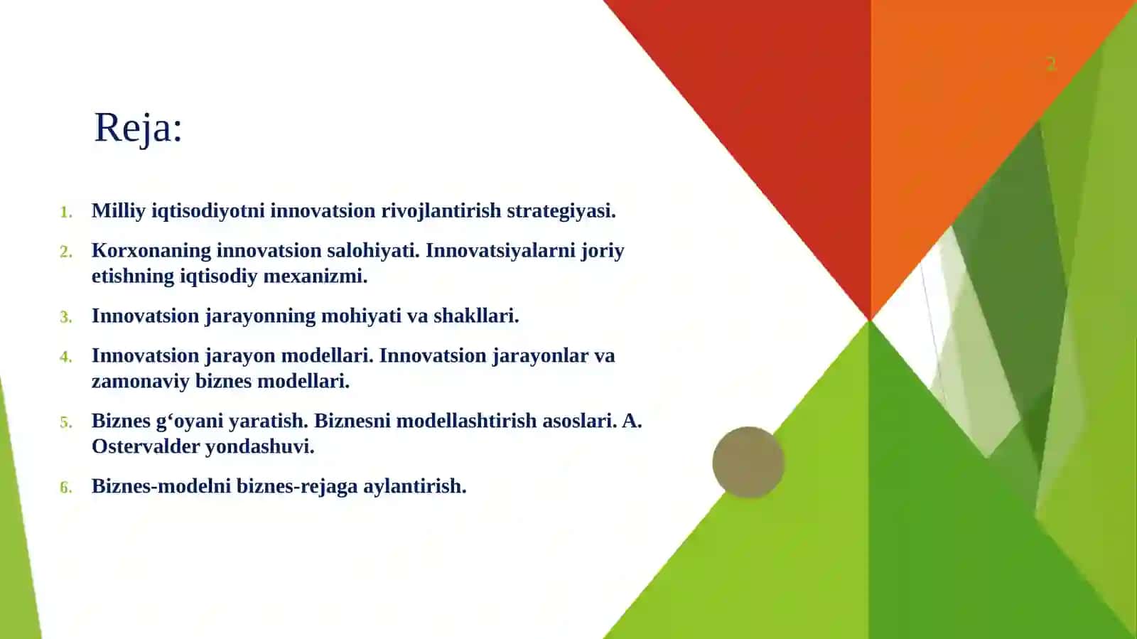 Innovatsion iqtisodiyot 2
