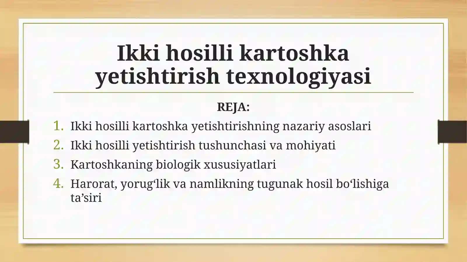 Ikkihosillik kartoshka yetishtirish texnologiyasi 2