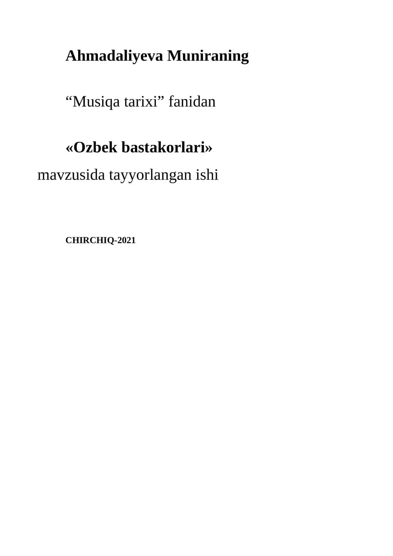 O'zbek bastakorlari va ularning yorqin yo'li 2