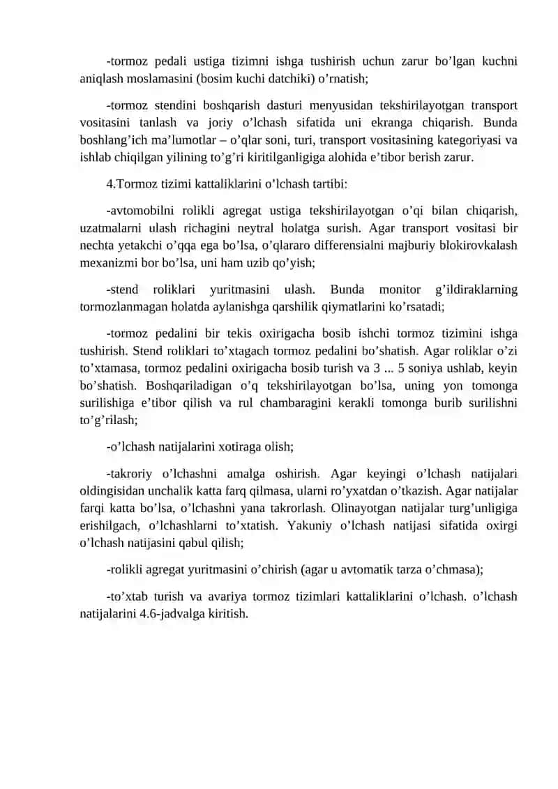 Avtomobil tormoz tizimini tekshirish 2