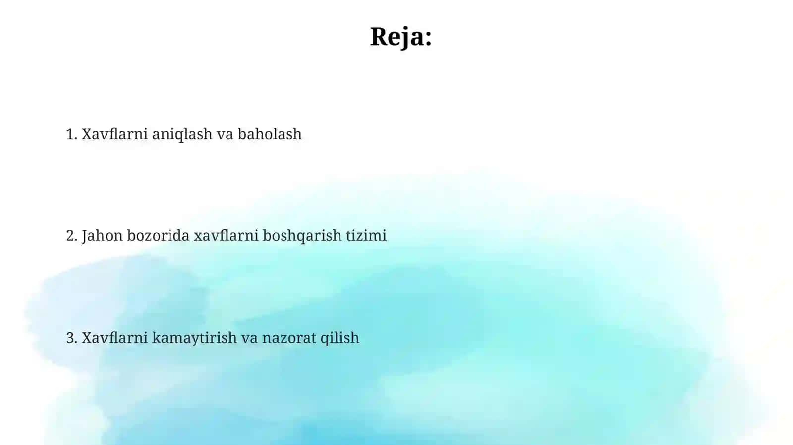 Jahon bozorida risklarni tizimini boshqarish 2