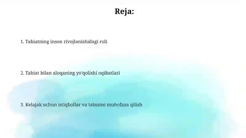 Inson rivojlanishida tabiatning roli 2