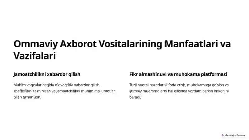 Ommaviy Axborot Vositalari: Faollik va Kelajak 2