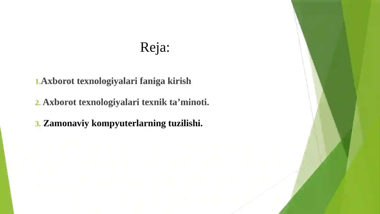 Axborot texnologiyalari faniga kirish 2