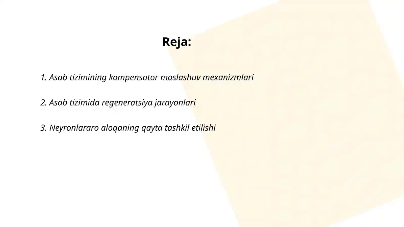 Asab tizimida kompensator moslashuvlar 2
