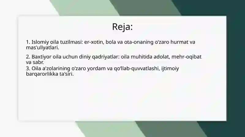 Islomiyoila tuzilmasi 2