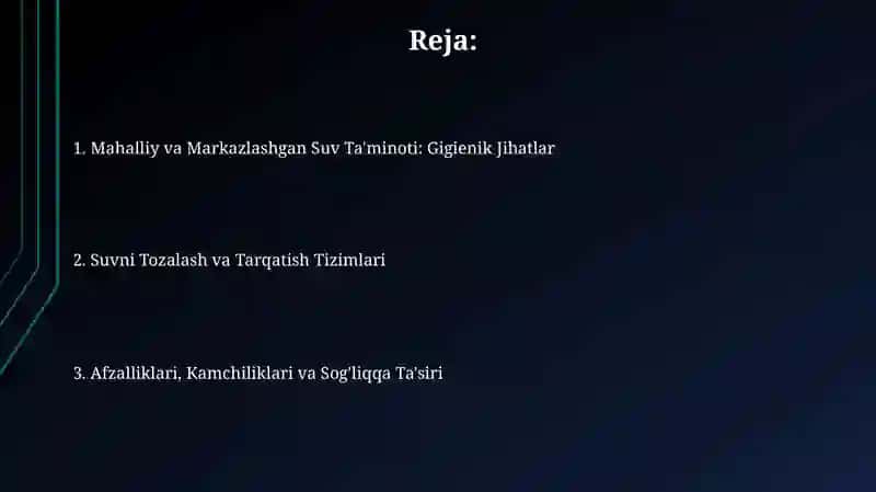 Mahalliy va Markazlashgan Suv Ta'minoti 2