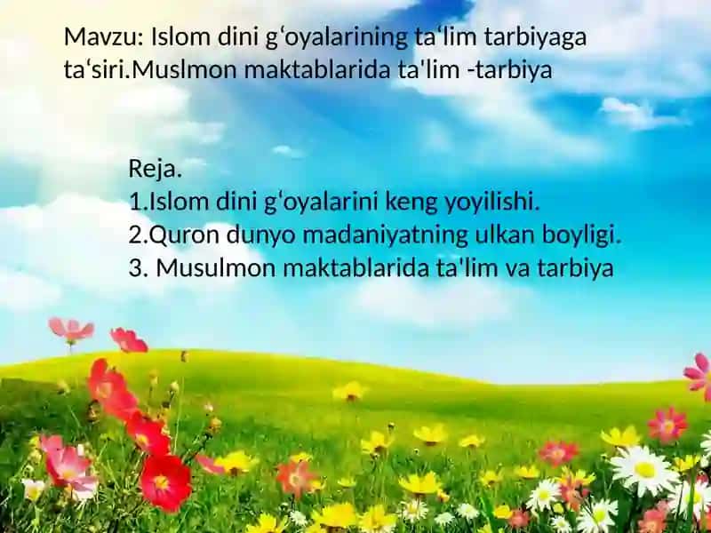 Islom dinining o'qitish metodlari 2