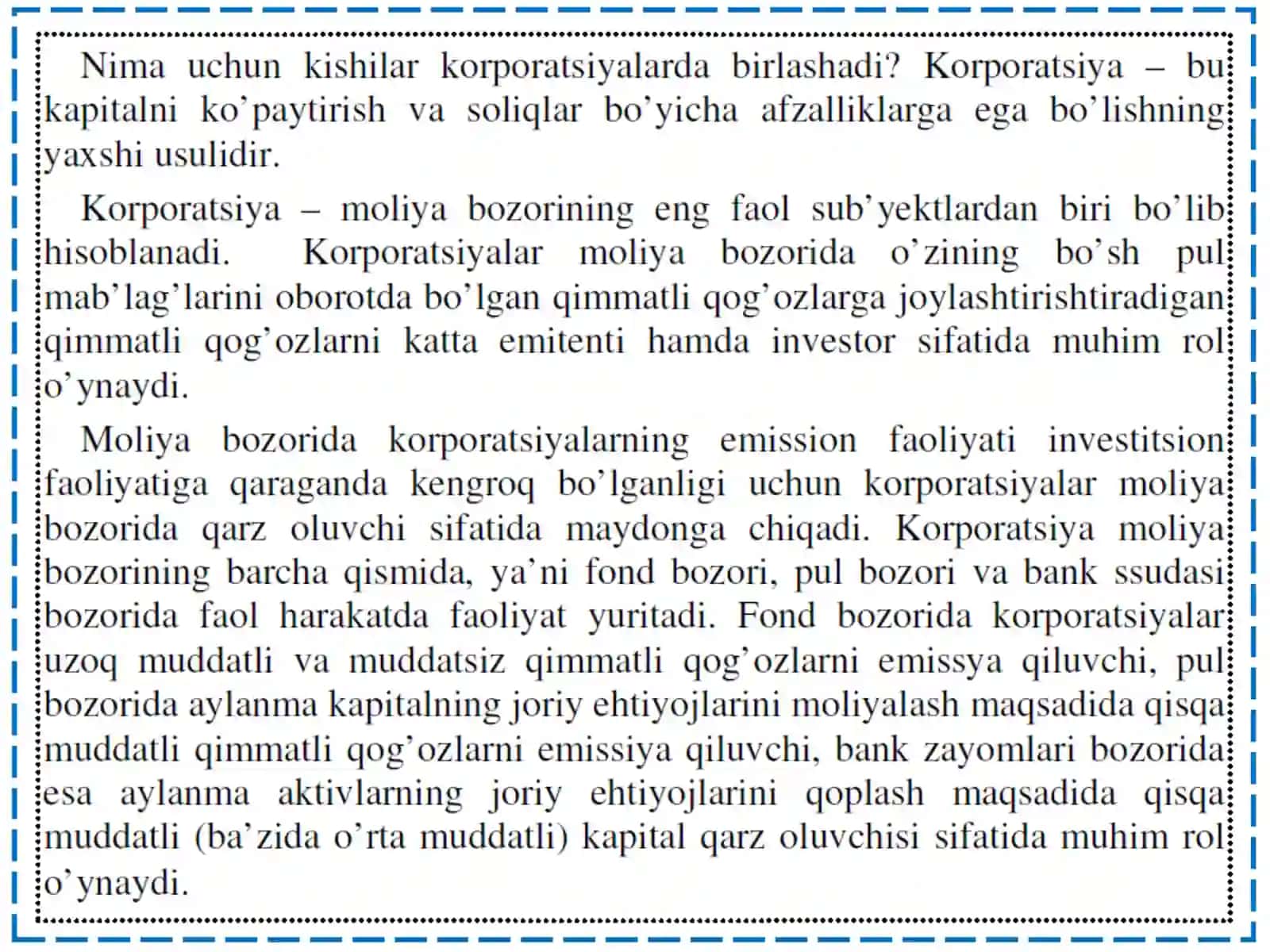 “MOLIYAVIY BOZORDAKORPORATIV TUZILMALAR” 2