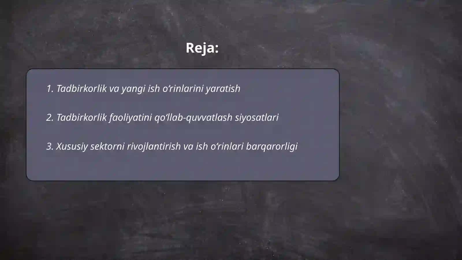 Aholining bandlik muammosini hal etishda tadbirkorlikning tutgan o'rni 2