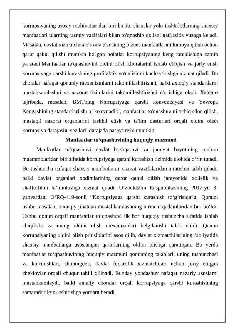 Manfaatlar to‘qnashuvini oldini olishga doir chora-tadbirlar 2