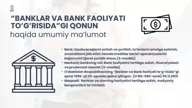 Bank va bank faoliyati to'g'risida 2