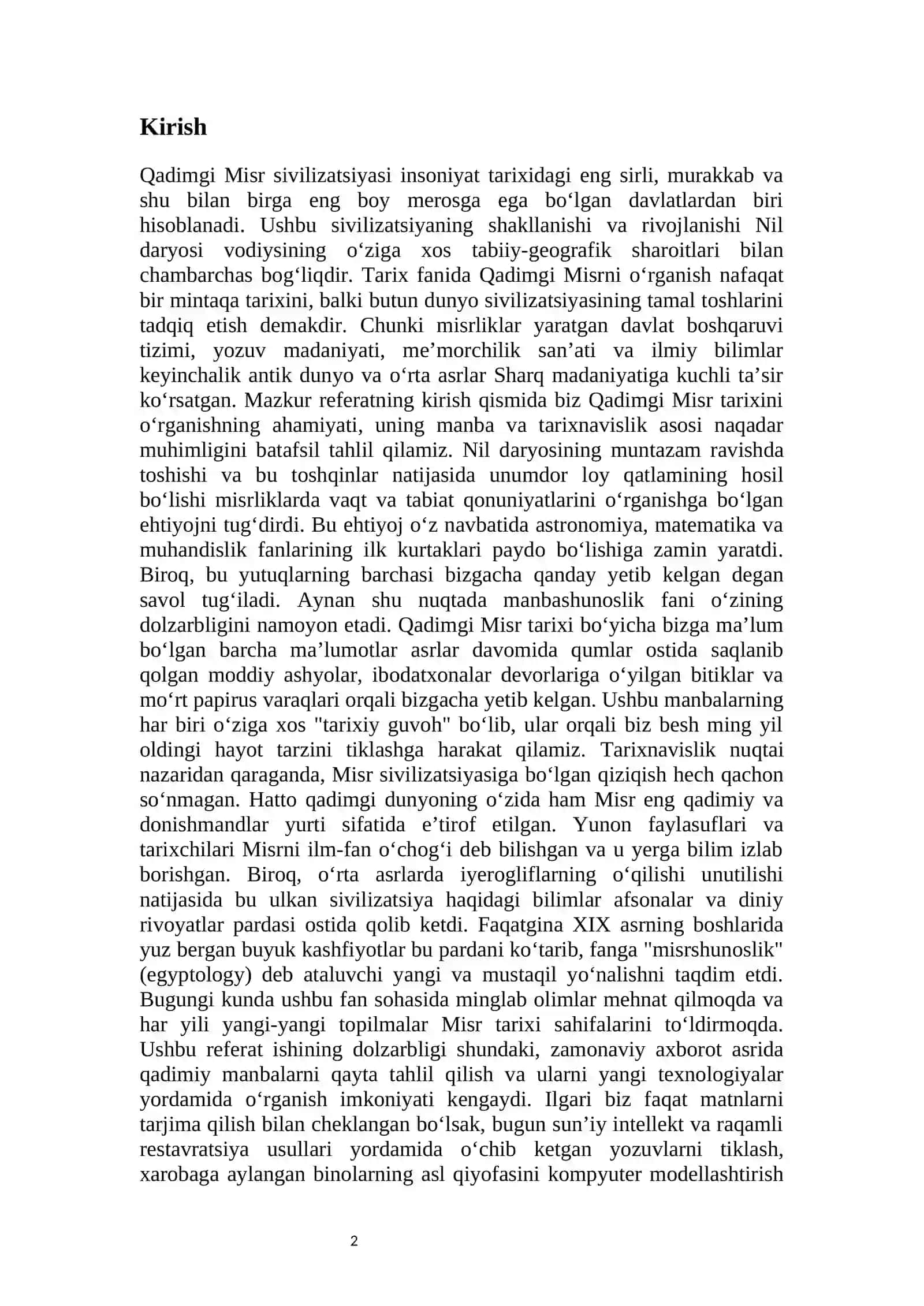Qadimgi Misr sivilizatsiyasi 2