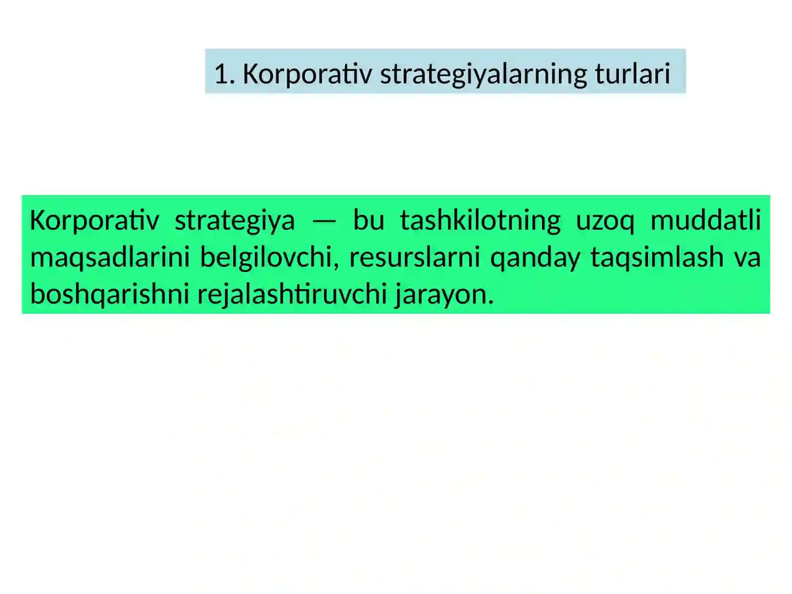 Korporativ strategiyalar 2