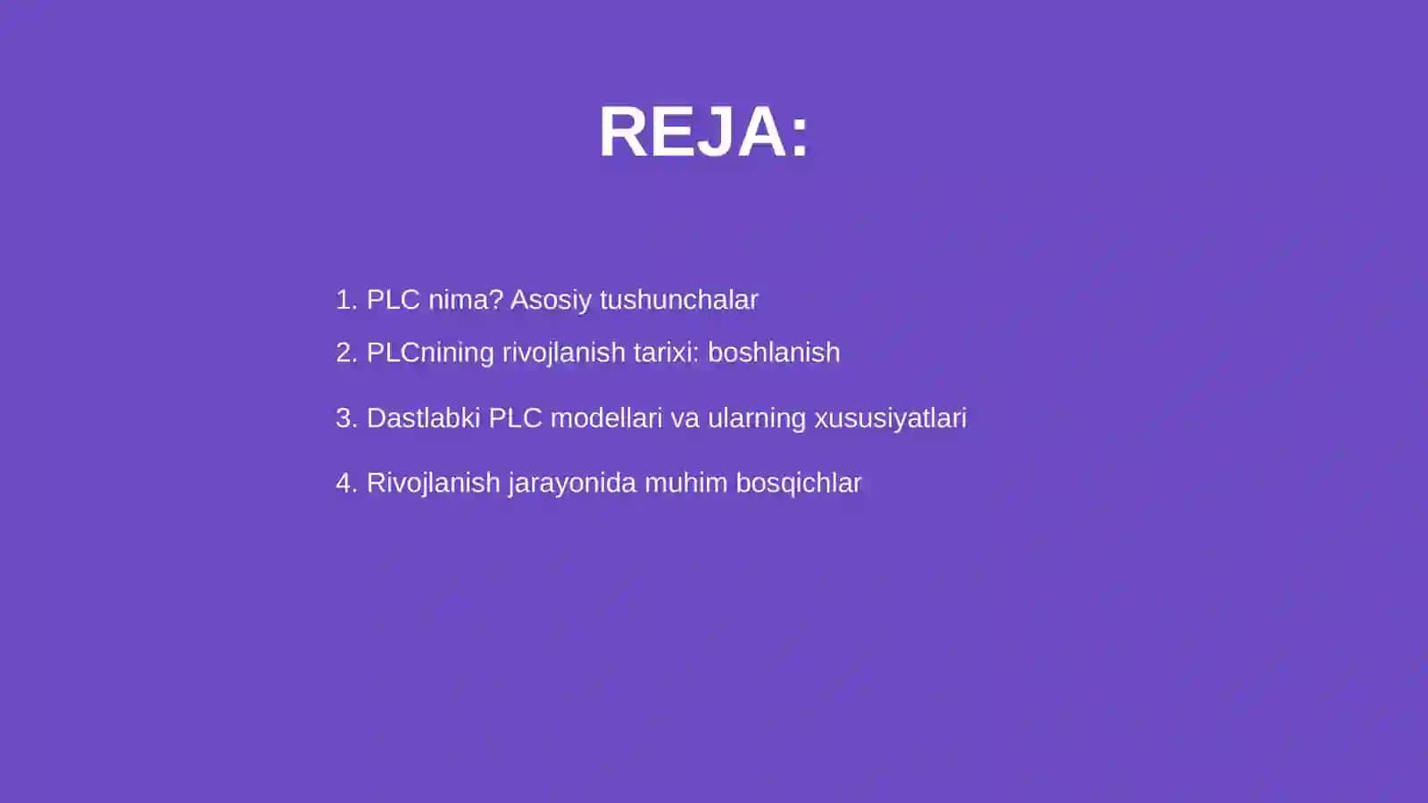 PLС tushunchasi va rivojlanish tarixi 2