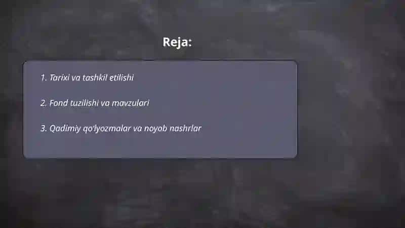 O‘zbekiston Respublikasi Fanlar Akademiyasining Fundamental Kutubxonasi 2
