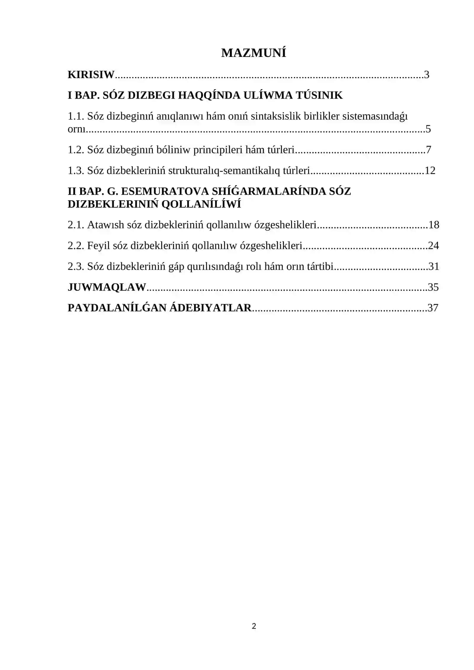 HÁZIRGI QARAQALPAQ ÁDEBIYATÍ 2