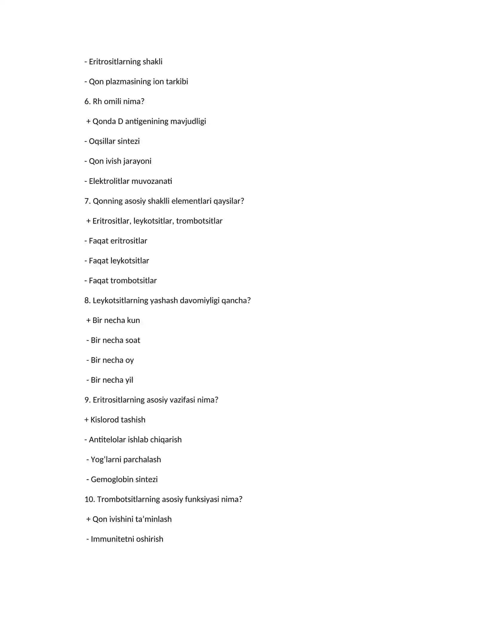 Leykotsitlar. Qon ivishini o’rganish 2
