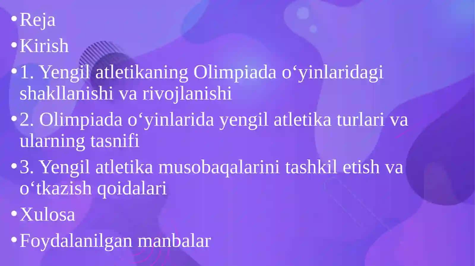 Yengil atletika turib o‘yicha Olimpiada o‘yinlarining o‘tkazilishi 2