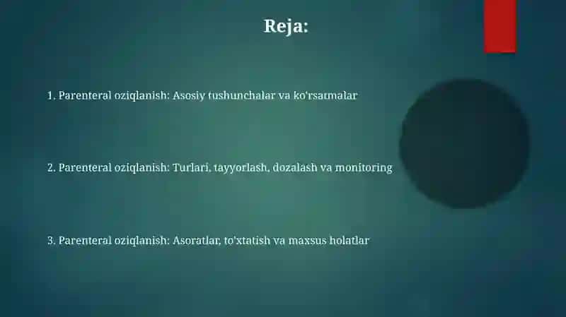 Parenteral ozuqlantirish 2