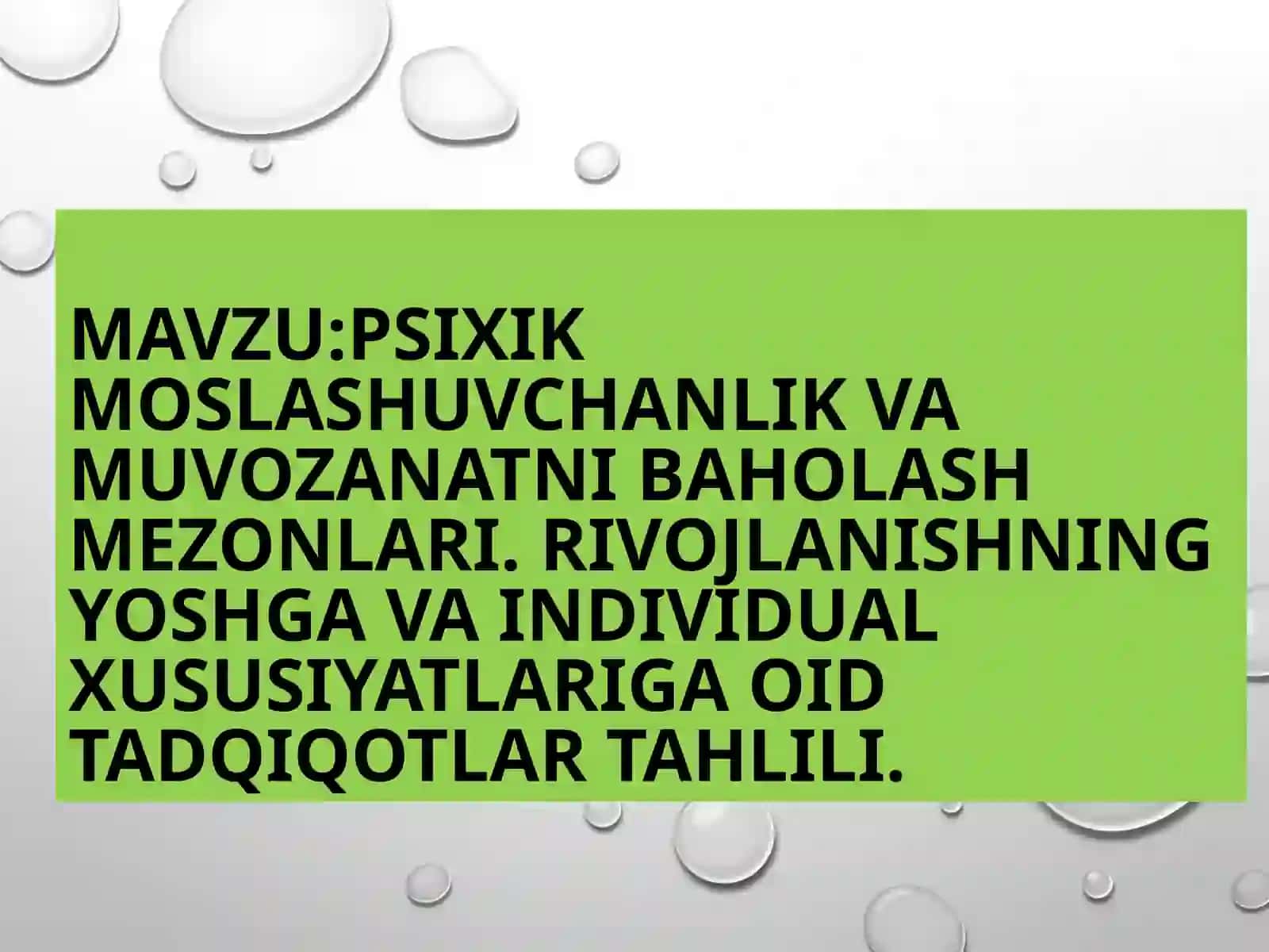 Psixologiya fanidan Mustaqil ish 2